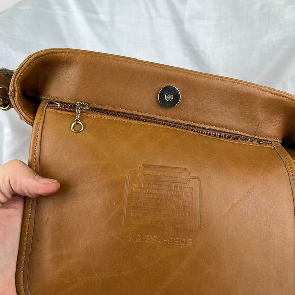 Vintage Coach Equestrian Camel Tan Leather Shoulder Bucket Bag 9806 - Picture 7 of 8